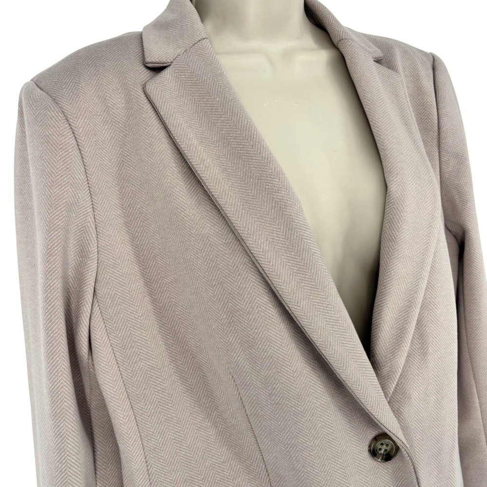Ann Taylor Petite Mauve Pink Herringbone Single Button Blazer Jacket Sz 14P NEW - Picture 3 of 8